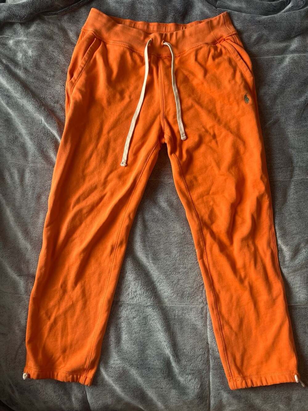 Polo Ralph Lauren Sweatpants Size S Orange Jogger Fleece Drawstring